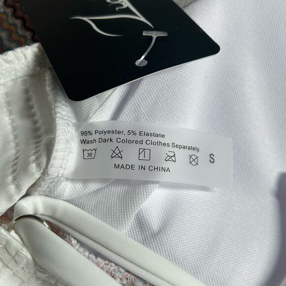 Zuvebamyo Women's Two Piece High Waist Bikini Swimsuit Set Rib White S Small NEW - Picture 9 of 10